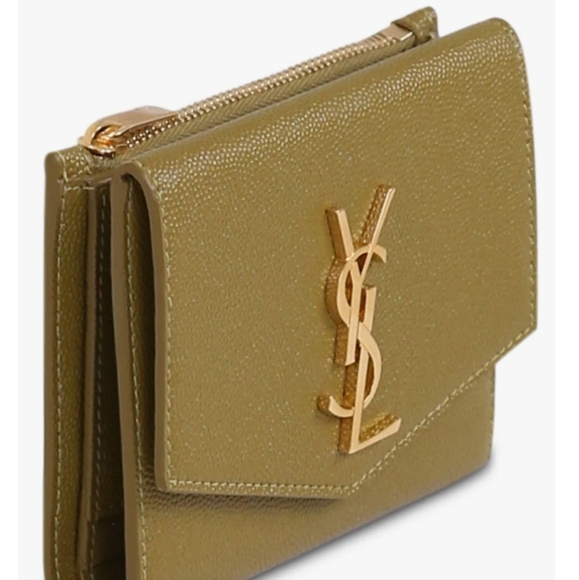 YSL Uptown Compact Wallet in Grain De Poudre Embossed Leather Excellent Conditio - Picture 10 of 16